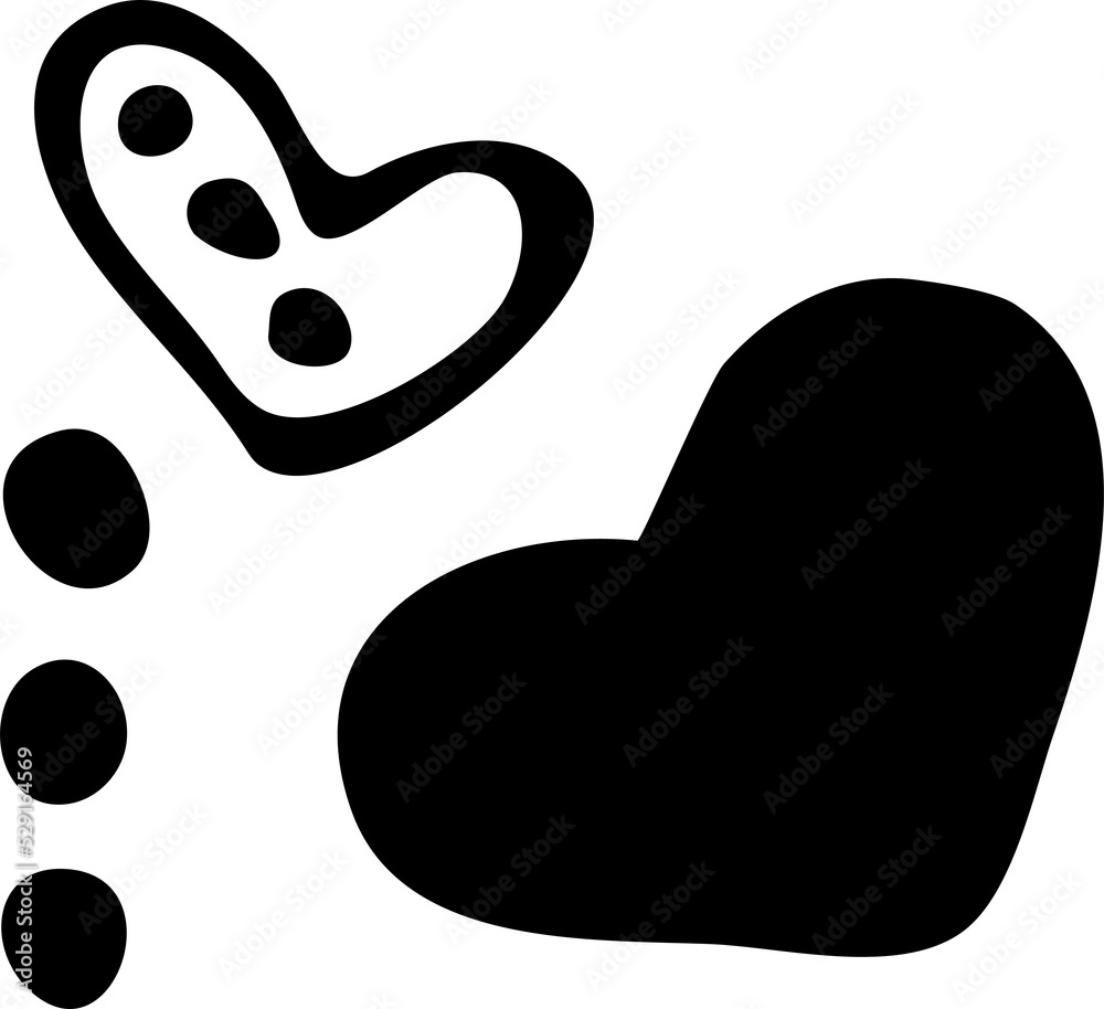 doodle drawing set heart symbols black red white doodle drawing set heart symbols black red white