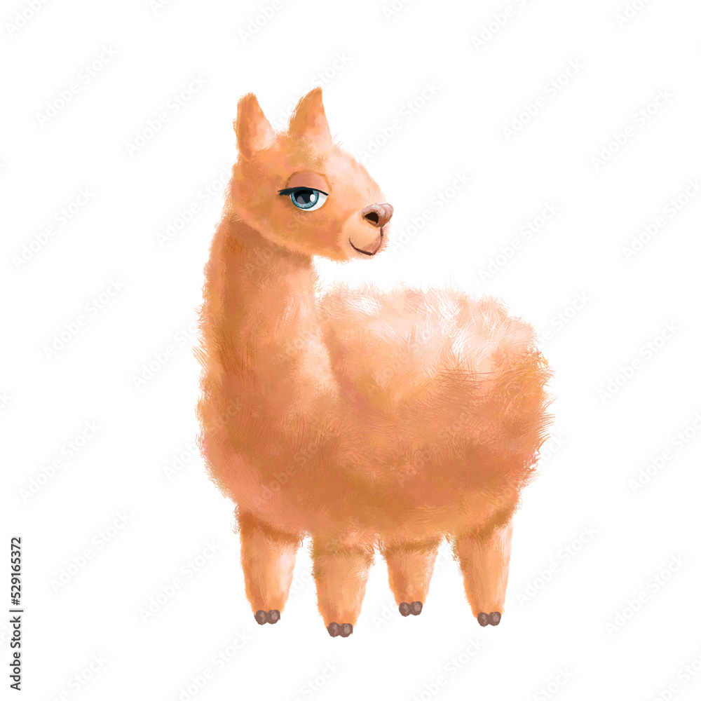 Alpaca girl clipart. Watercolor hand painted illustration isolated ...