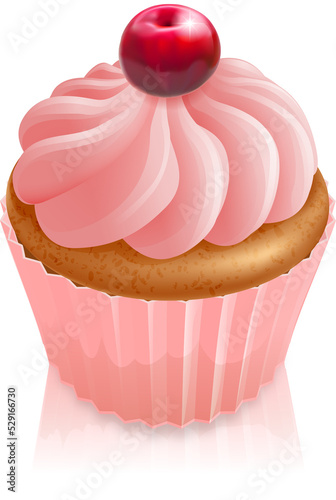 Pink fairy cake cupcake wit...