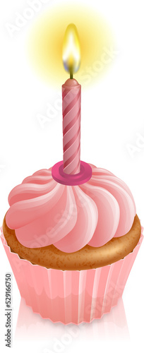 Pink fairy cake cupcake wit...