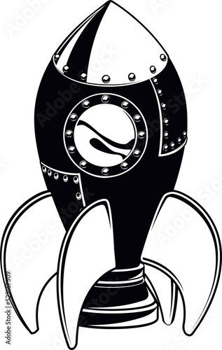 Black and white rocket