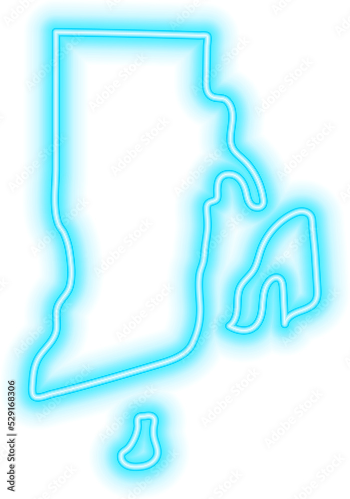 Obraz premium Rhode Island Neon USA State