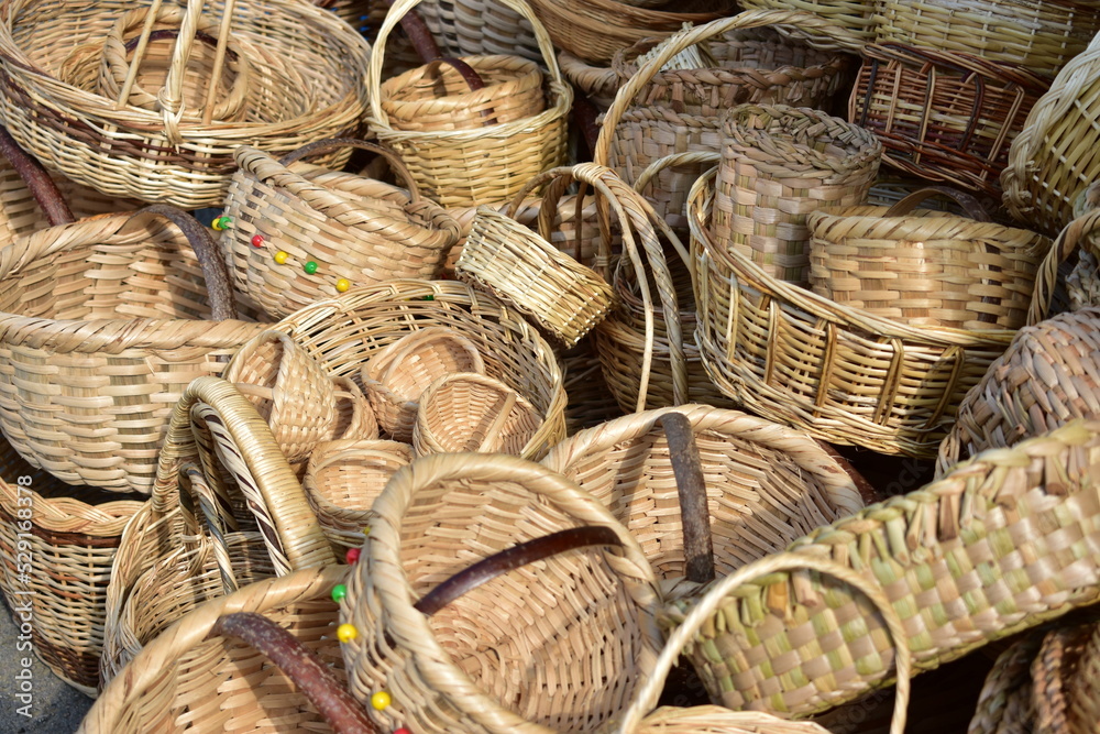 Many different wicker baskets isolated on white
Many different wicker baskets isolated on white