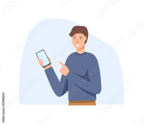 Man using the phone in his hand