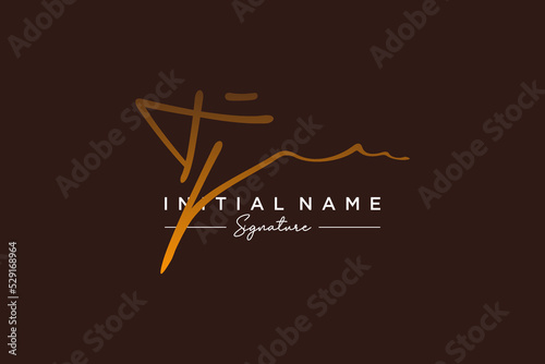 Initial TJ signature logo template vector. Hand drawn Calligraphy lettering Vector illustration.