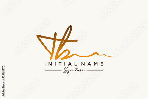 Initial TB signature logo template vector. Hand drawn Calligraphy lettering Vector illustration.