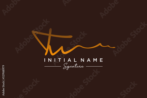 Initial TW signature logo template vector. Hand drawn Calligraphy lettering Vector illustration.