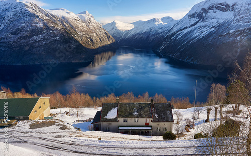 Hellesylt, Gerianger fjord, Stranda, Møre og Romsdal, Norway.  photo