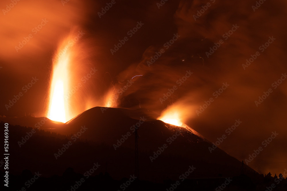 The Tajogaite volcano erupted on September 19, 2021 on the island of La Palma, Canary Islands.