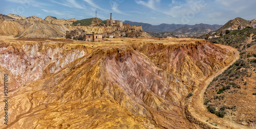 Panoramic view of a historic mine in Mazarrón, Murcia photo