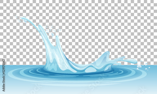Water splash on grid background