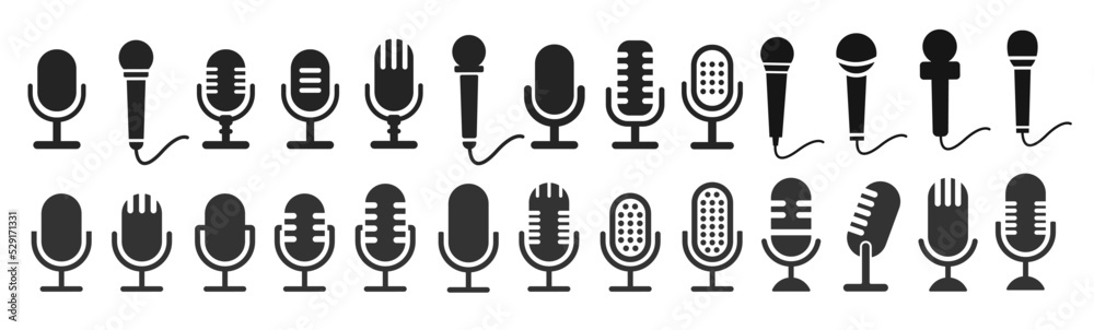 Microphone vector icon on white background