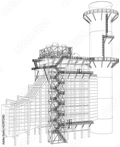 Industrial equipment. Vector rendering of 3d