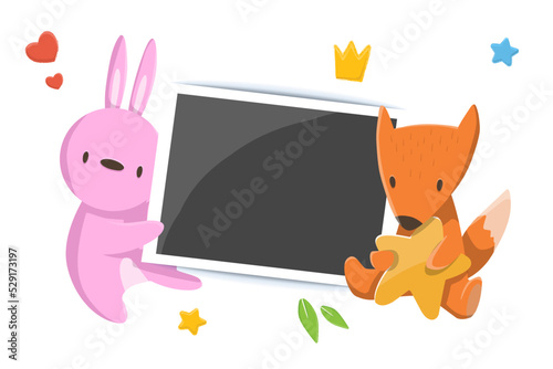 template polaroid photography background for design vector