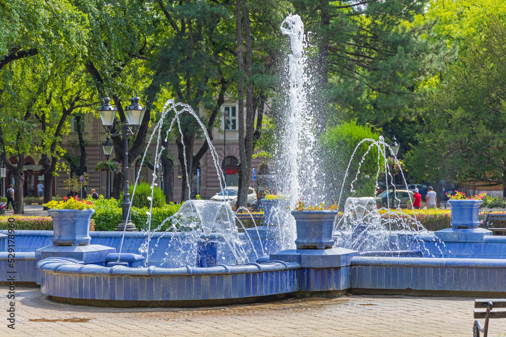 Fototapeta premium Blue Water Fountain Park
