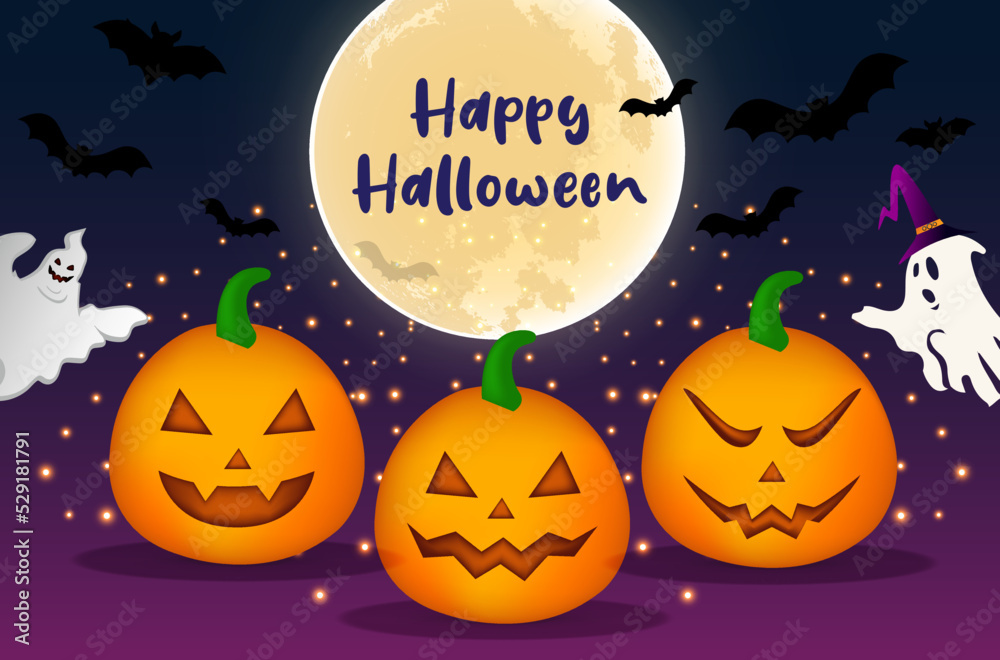 Modern happy halloween day design background vector