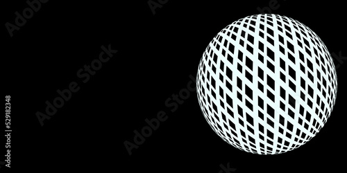 Sphere illustrations abstract beautiful balls with square grid patterns, 3D globes design concept,logo collection, on glow neon color isolated on black background with clipping path. © IKT224