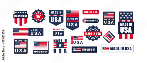 Print op canvas Made in USA label set