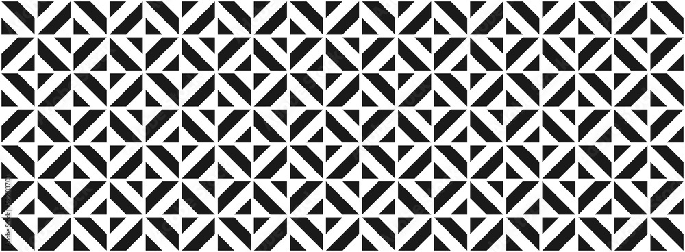 Modern geometric pattern banner background design vector. Black white mosaic tile wallpaper.