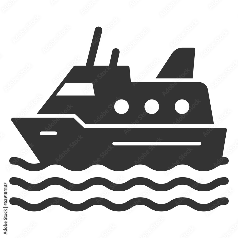 Cruise passenger liner - icon, illustration on white background, glyph style Cruise passenger liner - icon, illustration on white background, glyph style