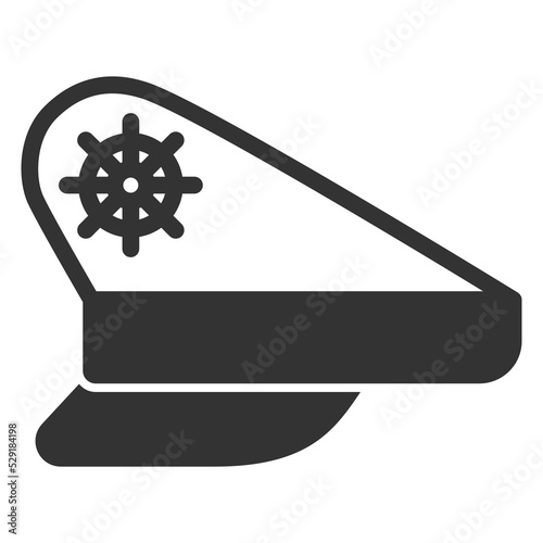 Captain's cap - icon, illustration on white background, glyph style