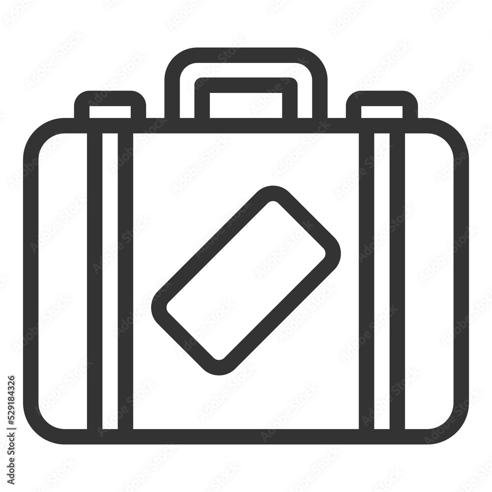 Travel suitcase - icon, illustration on white background, outline style Travel suitcase - icon, illustration on white background, outline style