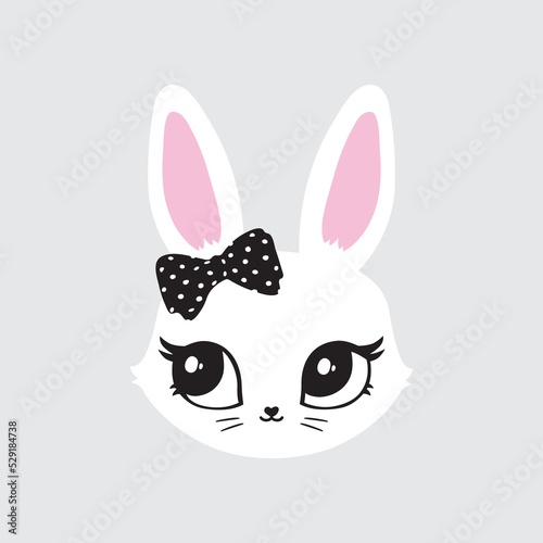 Bunny rabbit cute eyes kids room decor print