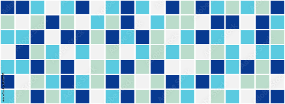 Blue teal ceramic square tile pattern banner background design vector. Floor texture wallpaper. Blue teal ceramic square tile pattern banner background design vector. Floor texture wallpaper.