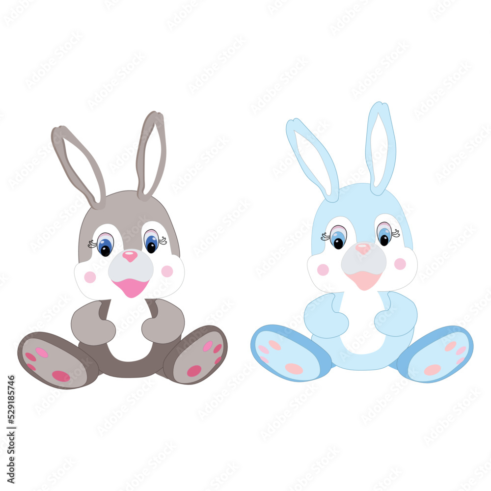 The year of the rabbit according to the Chinese calendar is 2023. Vector abstract illustrations of a toy pink and brown hare, rabbit. Handmade drawings for a poster, postcard or background for the New The year of the rabbit according to the Chinese calendar is 2023. Vector abstract illustrations of a toy pink and brown hare, rabbit. Handmade drawings for a poster, postcard or background for the New