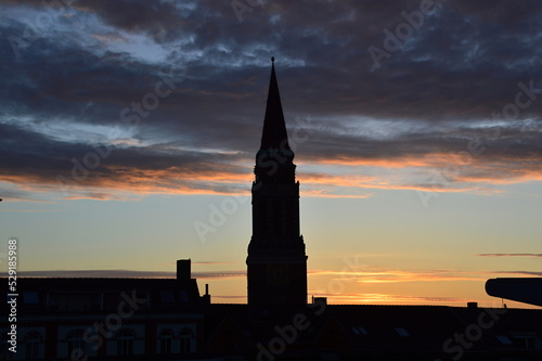 Sunrise over the Historical Town Hall in Kiel  the Capital City of Schleswig - Holstein