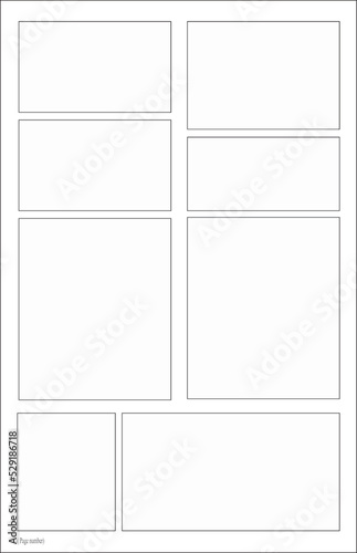 Comic backgrounds. Manga, pop art backdrops in frames 2 panel and 8 square style 1 for helping mangaka drawing