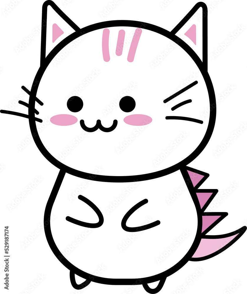 Cute kawaii dinosaur cat Cute kawaii dinosaur cat