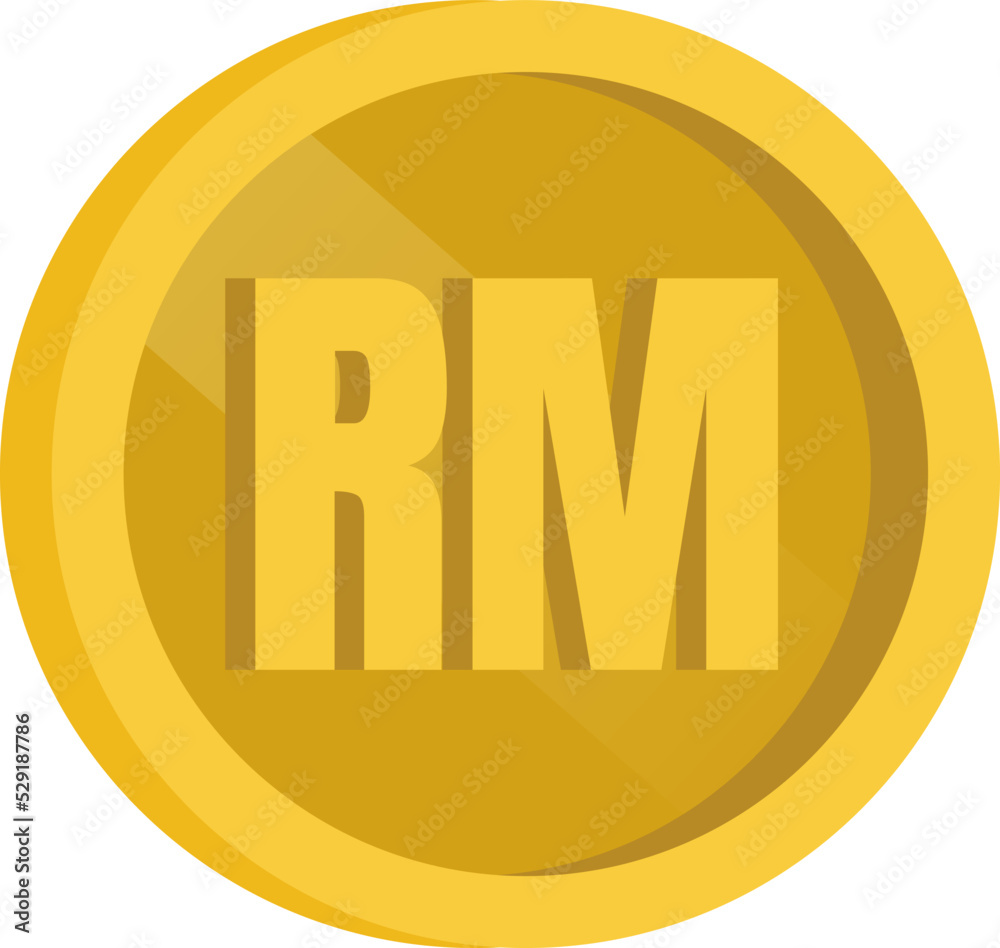 Shiny Malaysian Ringgit Coin Vector Illustration Shiny Malaysian Ringgit Coin Vector Illustration