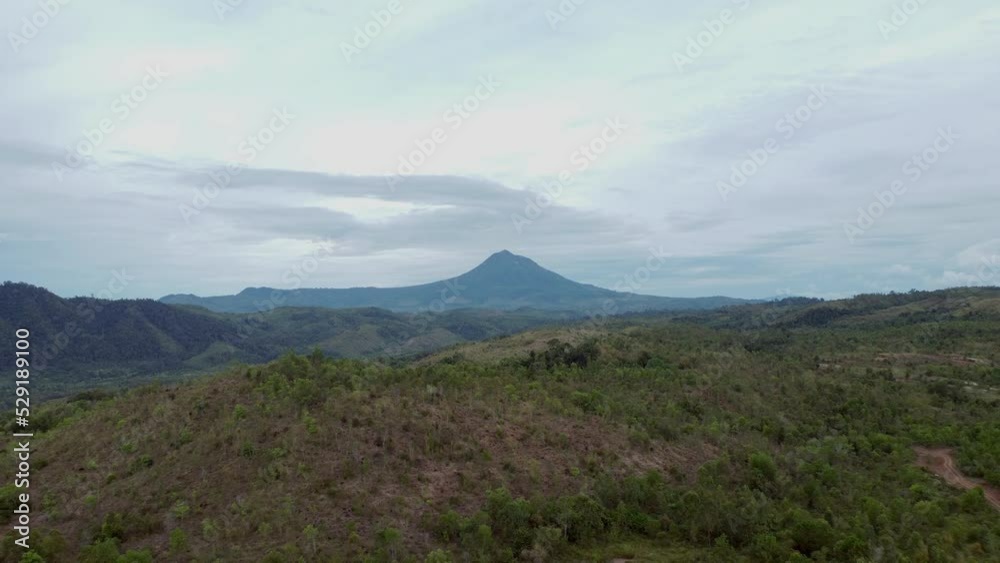 Aerial view of Mount Seulawah Agam, Aceh, Indonesia.