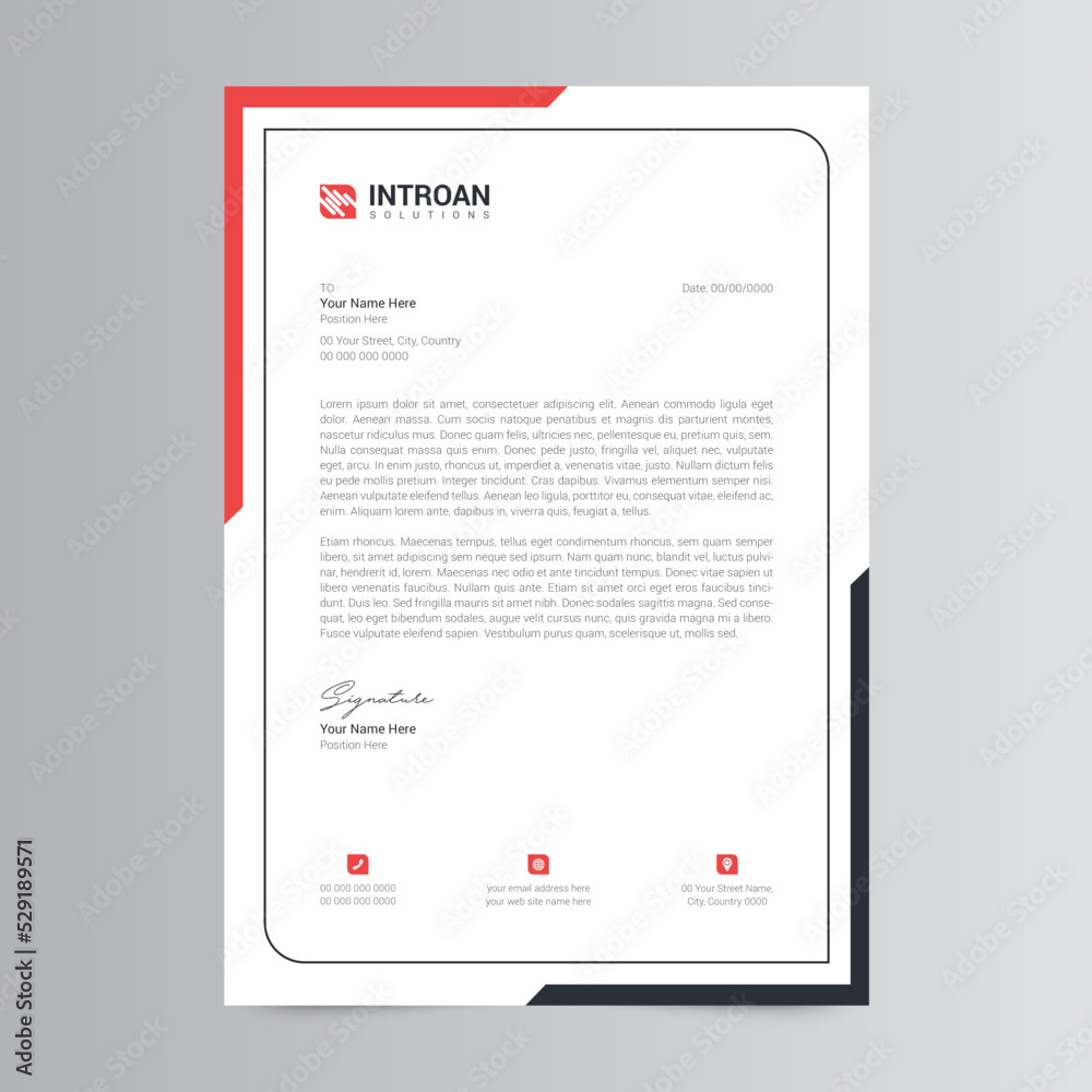 Fototapeta Modern and Corporate Letterhead Template