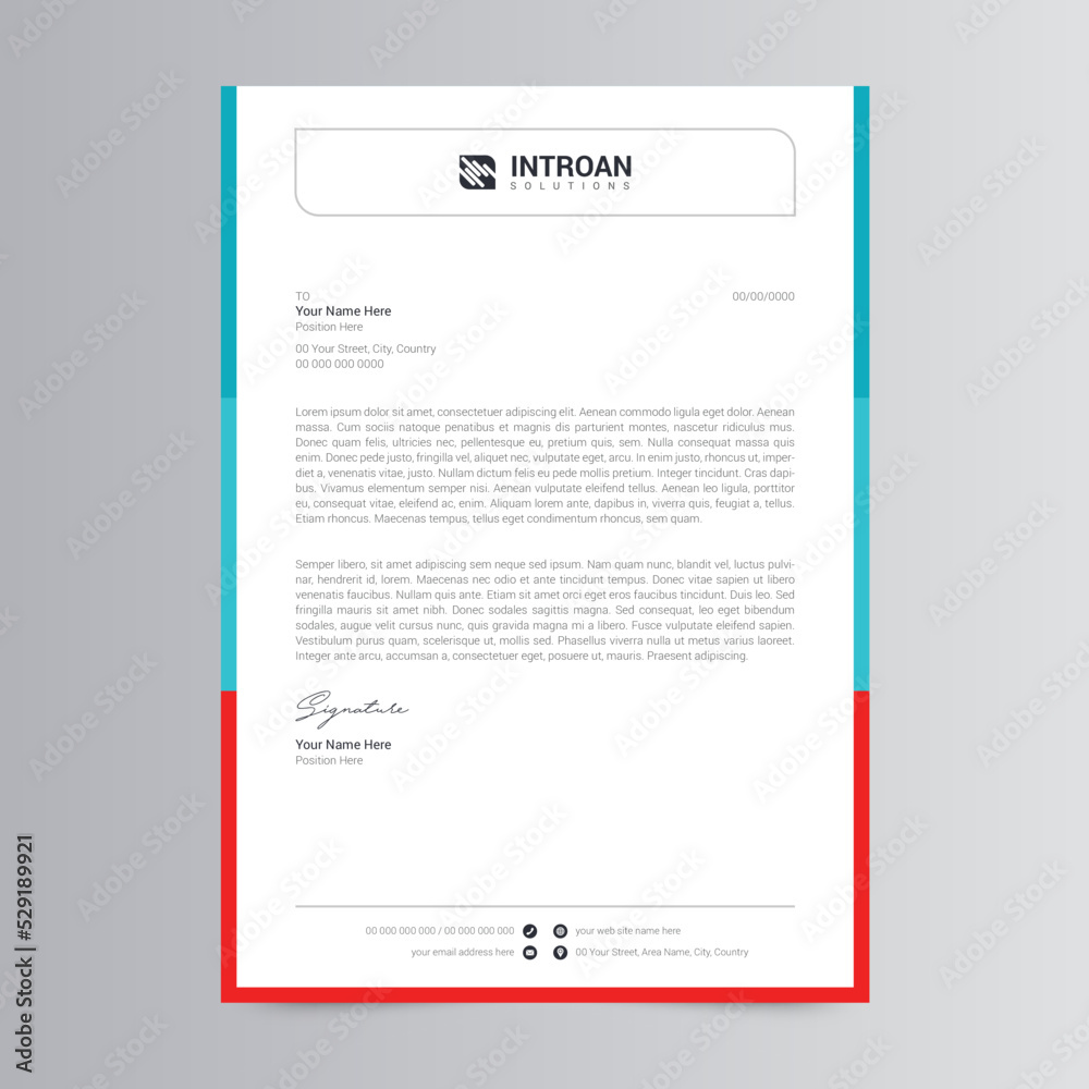 Modern and Corporate Letterhead Template