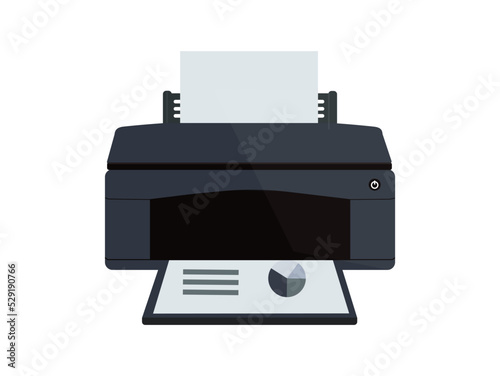 Isolated home printer icon. Flat design vector illustration. 