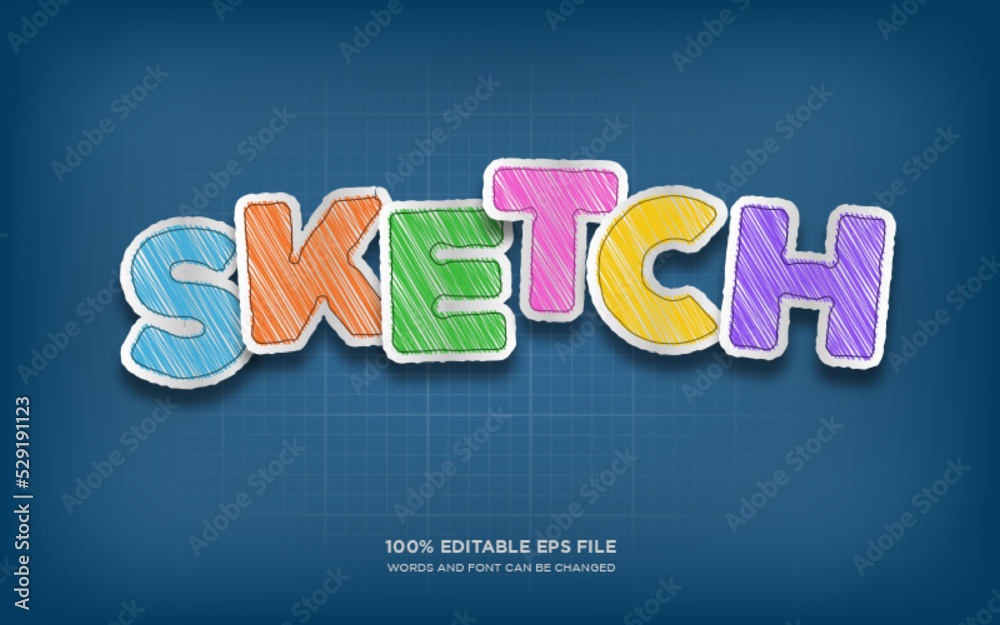 Colorful Sketch editable text style effect	
