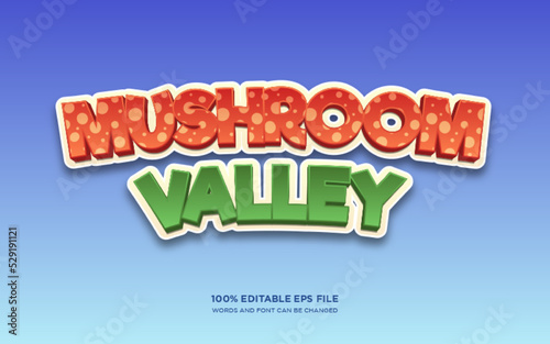 Mushroom valley 3d editable text style effect	