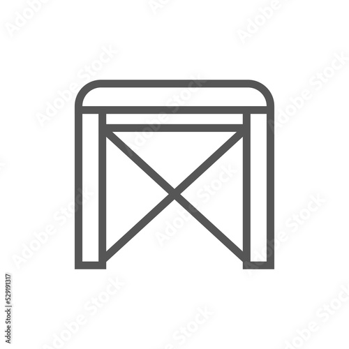 Chair isolated icon in linear style. Corridor furniture element, house interior decoration vector illustration.