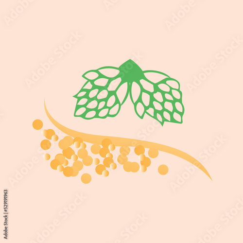 template of the hop and beer festival logo. Vector illustration isolated on a light background