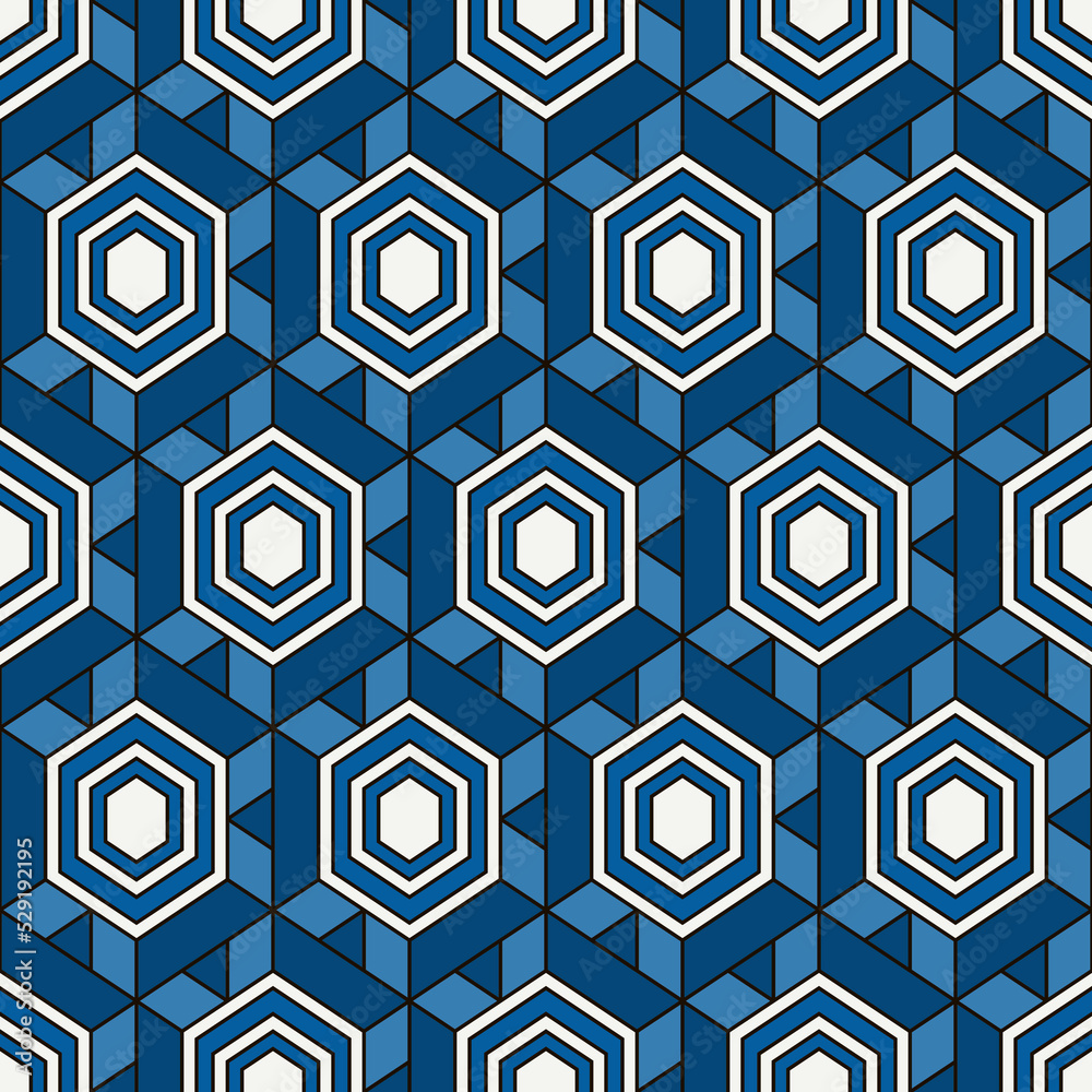 Honeycomb seamless pattern. Hexagon mosaic tiles ornament. Ethnic surface print. Repeated geometric figures background. Ornamental wallpaper. Modern geo design digital paper. Vector abstract work. Honeycomb seamless pattern. Hexagon mosaic tiles ornament. Ethnic surface print. Repeated geometric figures background. Ornamental wallpaper. Modern geo design digital paper. Vector abstract work.