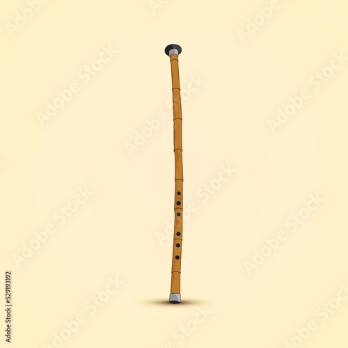 Ney, a Turkish wind instrument. Vector illustration.