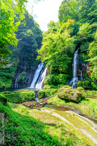                                           Shiramizu Waterfall in Summer. Ooita prefecture Takeda city.