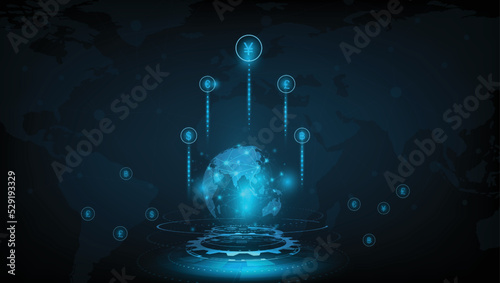 Global Currency. Stock Exchange. Money transfer. Stock eps10 vector illutration