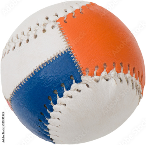 Baseball aus hartem Leder als Freisteller png auf Transparenten Hintergrund freigestellt