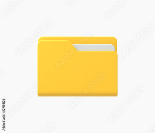3d Realistic data folder icon vector illustration.