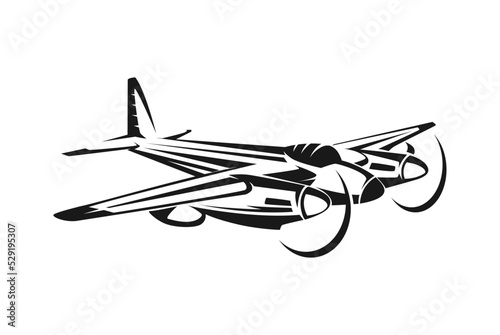 mosquito aircraft in monochrome design