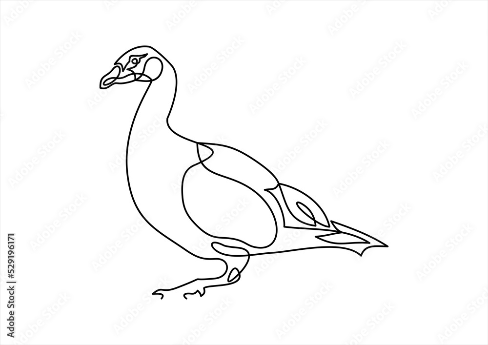 Duck-continuous line drawing icon. Editable line Duck-continuous line drawing icon. Editable line