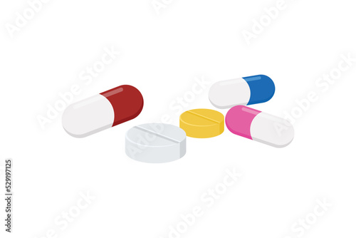 Isolated medicine pills and capsules icon